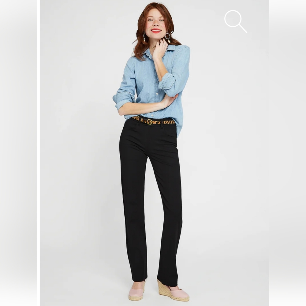 Betabrand Black 7-Pocket Straight Dress Pants Yoga Pants
